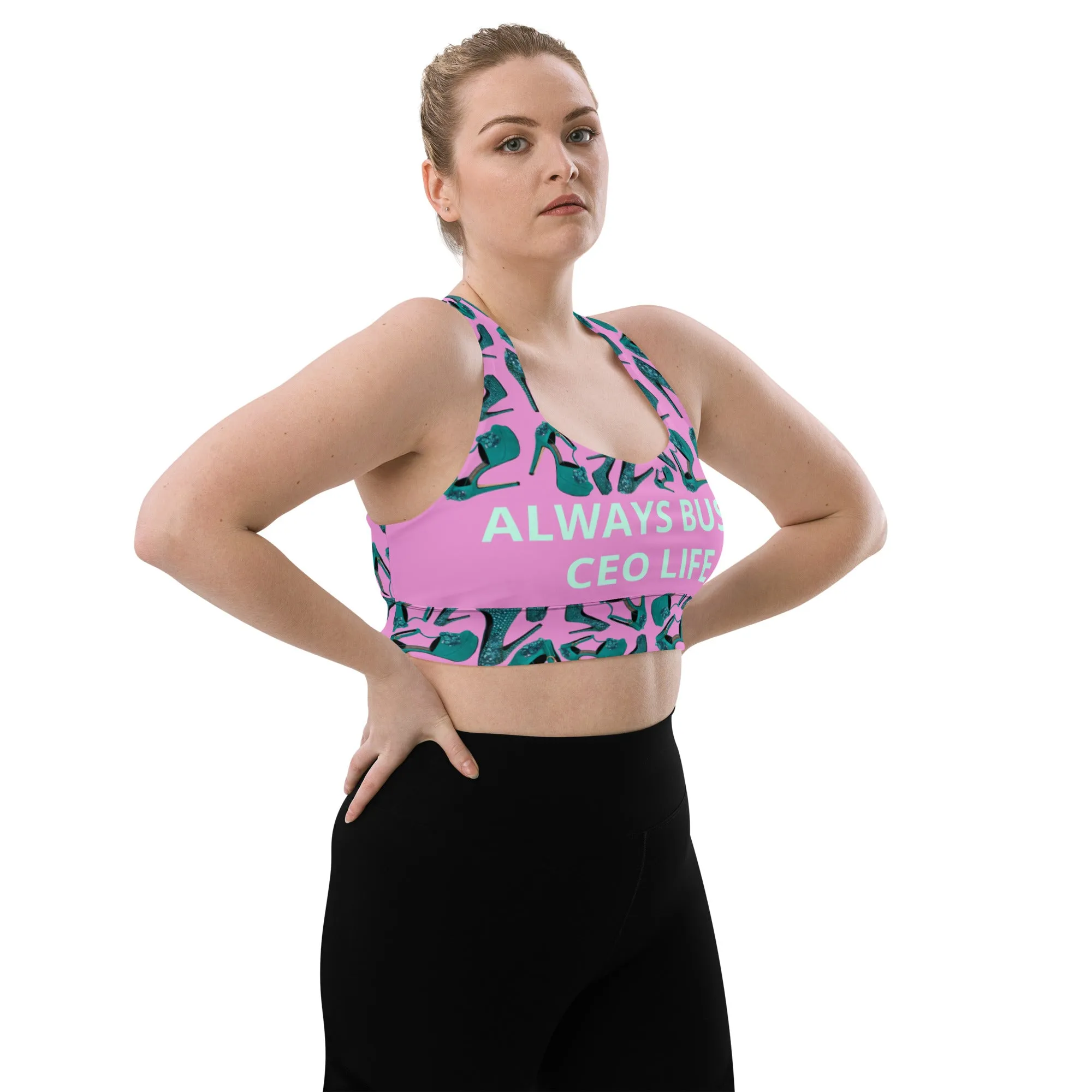 Longline sports bra 'Always busy'