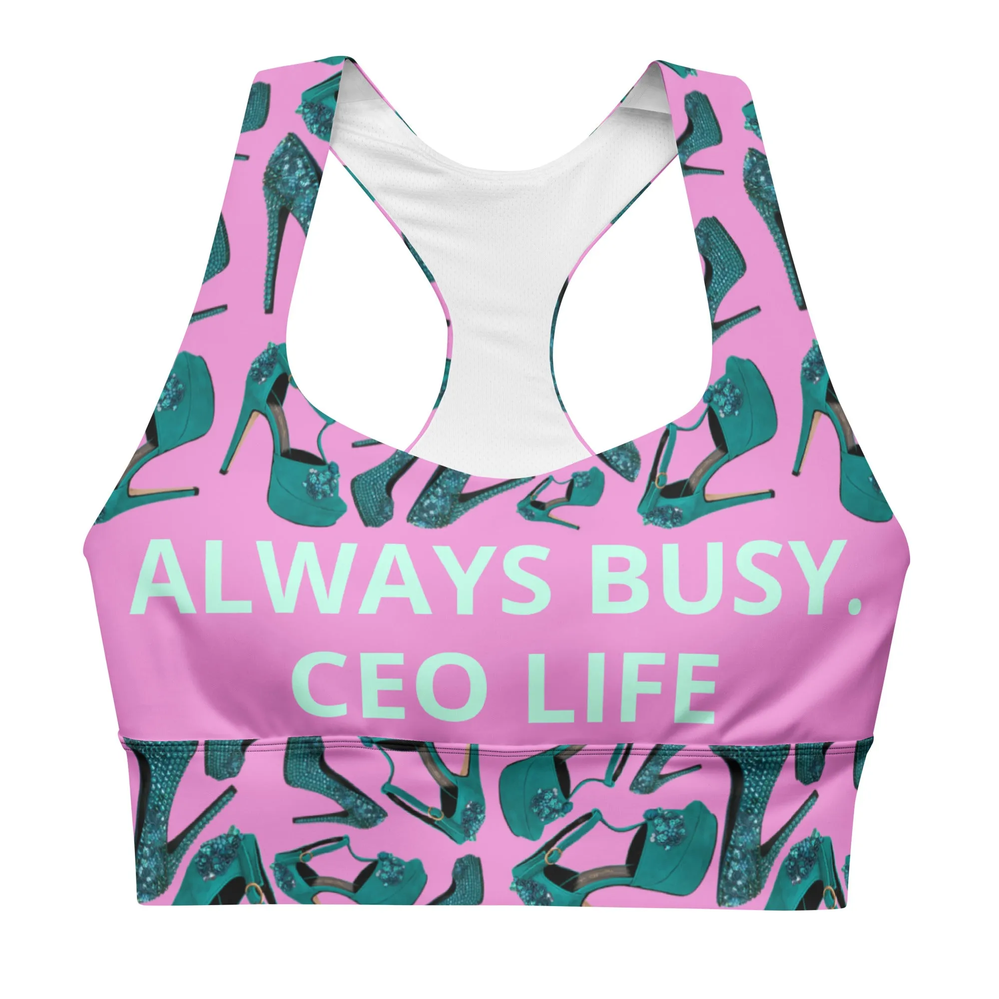 Longline sports bra 'Always busy'