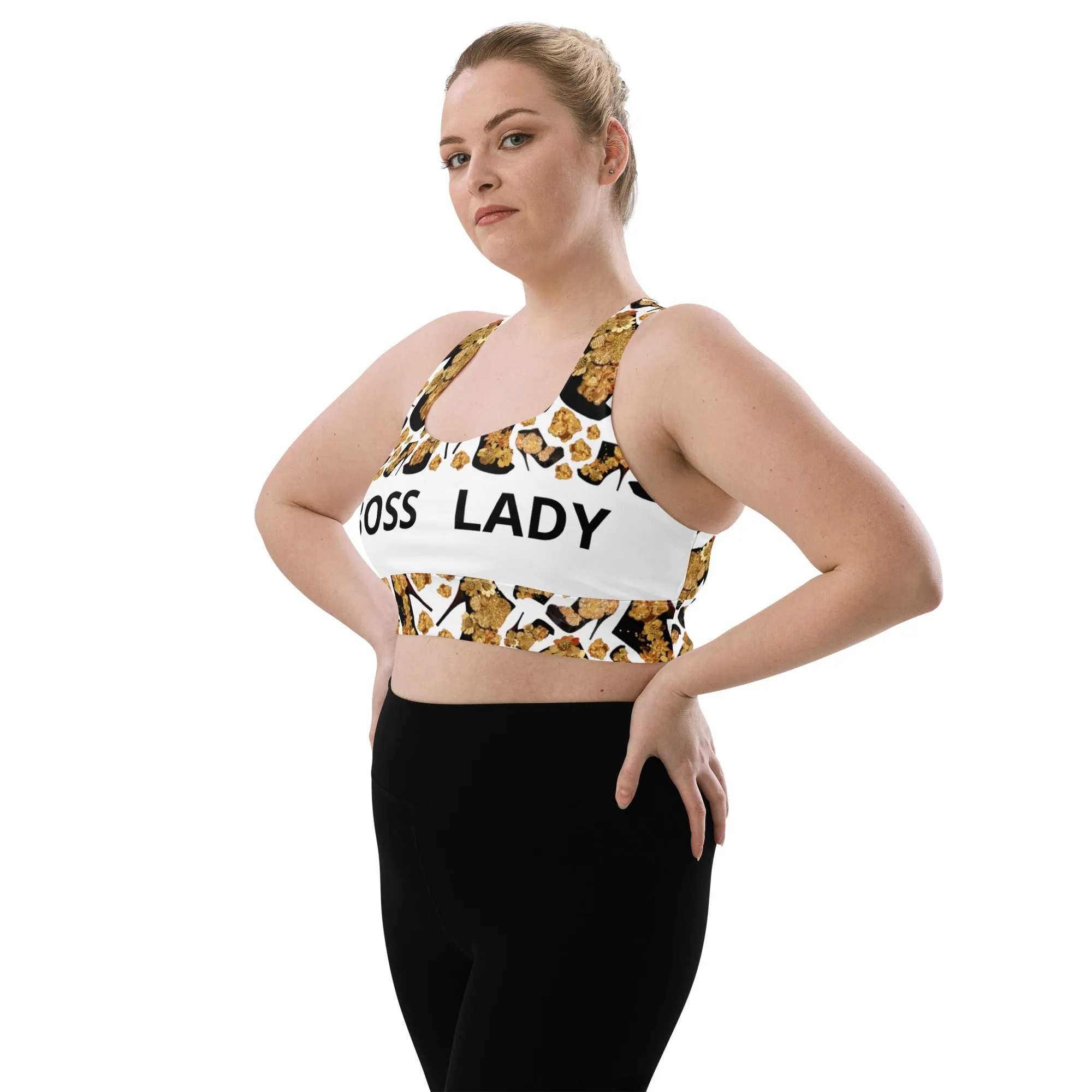 Longline sports bra 'Boss Lady'