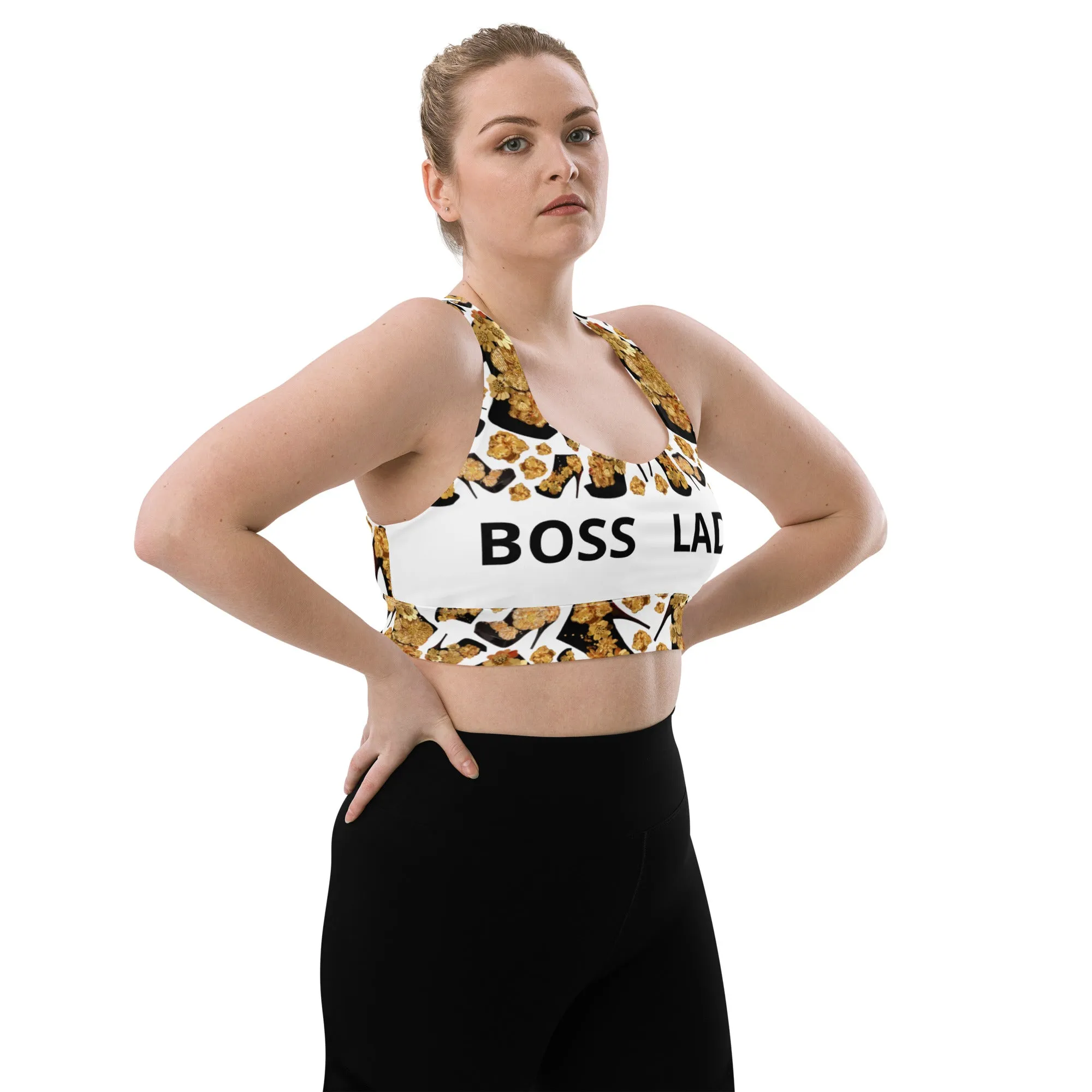 Longline sports bra 'Boss Lady'