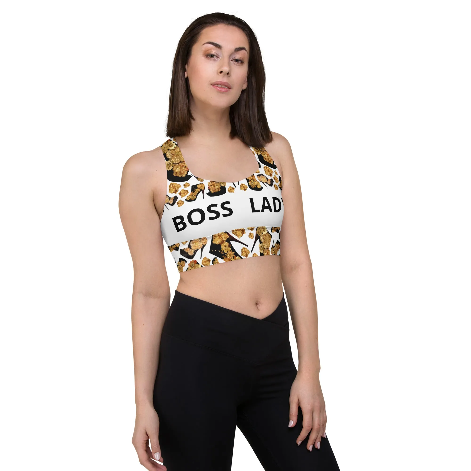 Longline sports bra 'Boss Lady'
