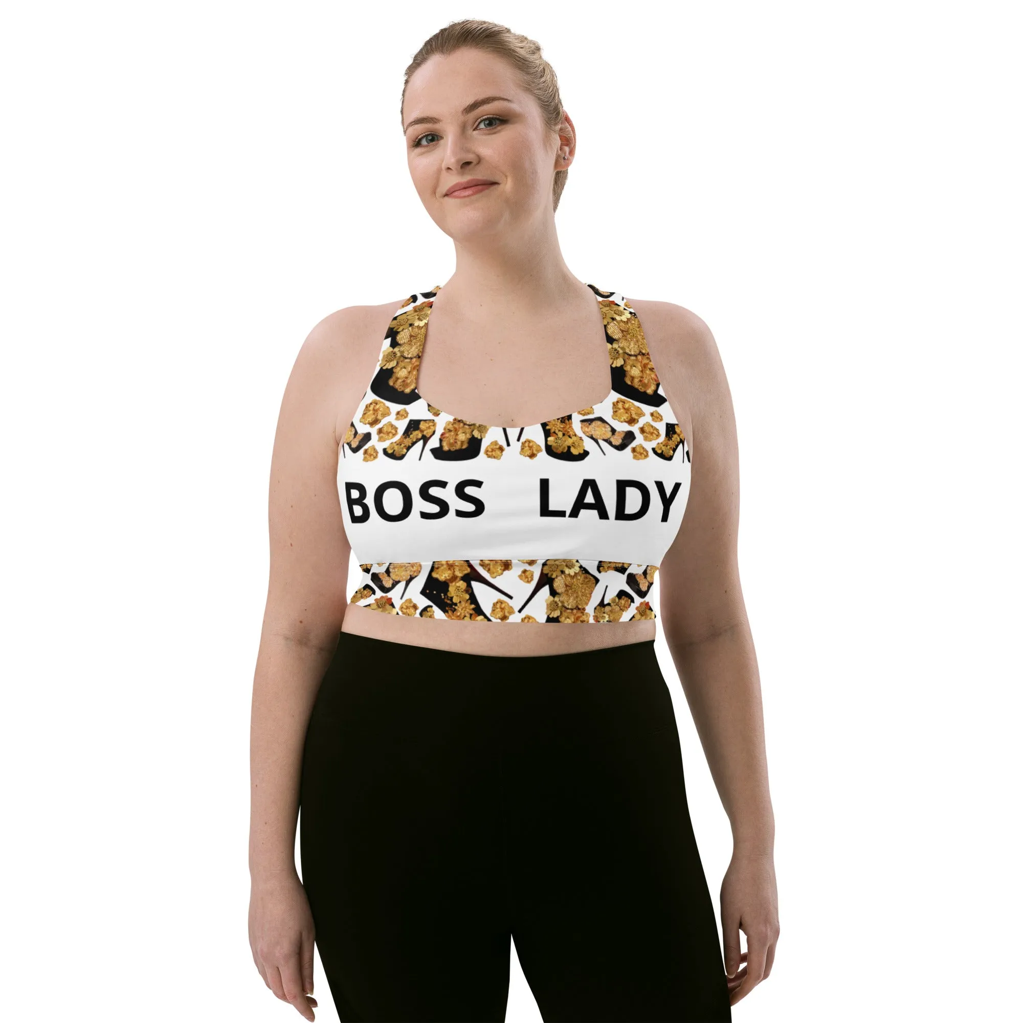 Longline sports bra 'Boss Lady'
