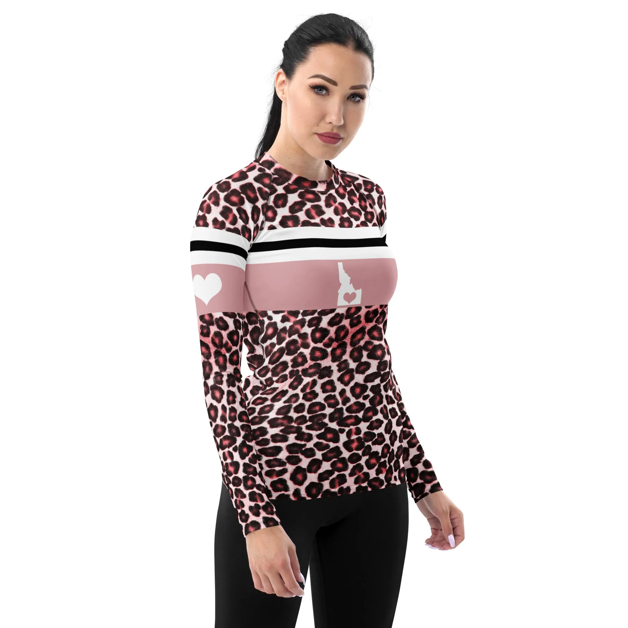 Love Idaho Pink Leopard Print Long Sleeve Top