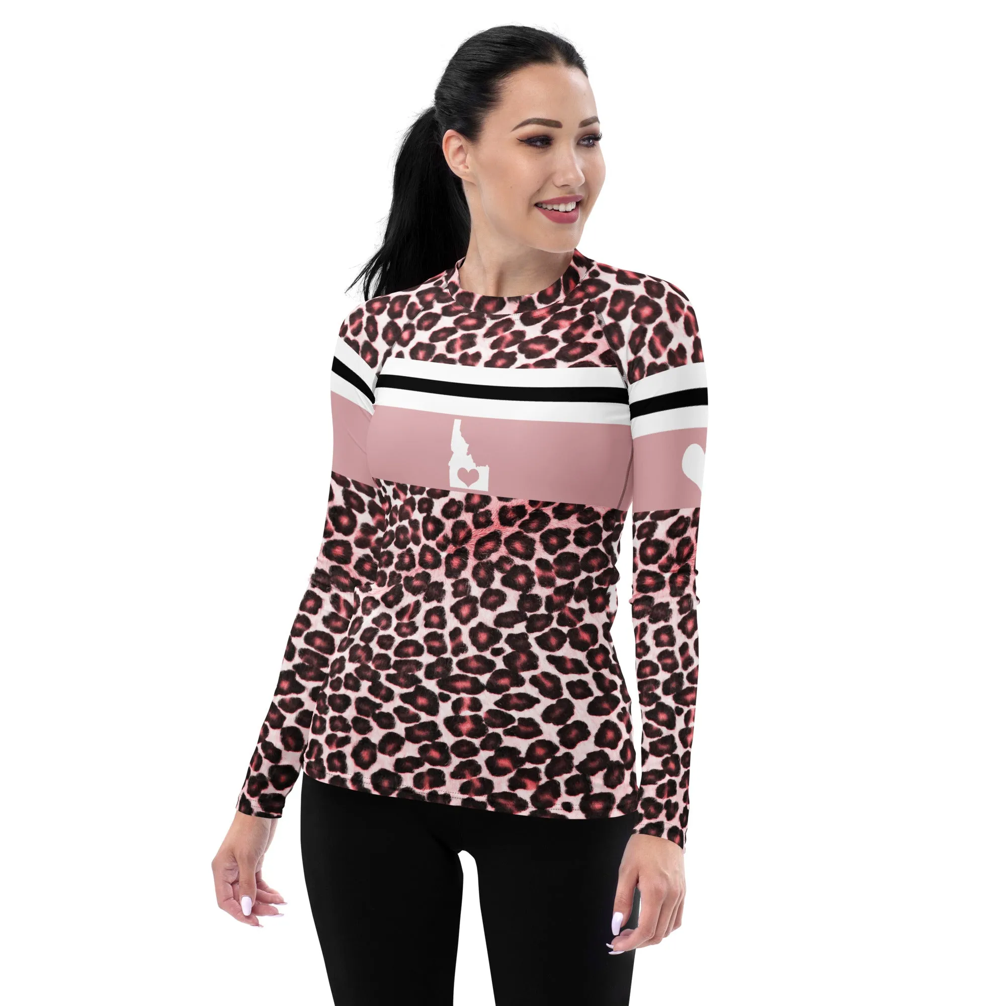 Love Idaho Pink Leopard Print Long Sleeve Top