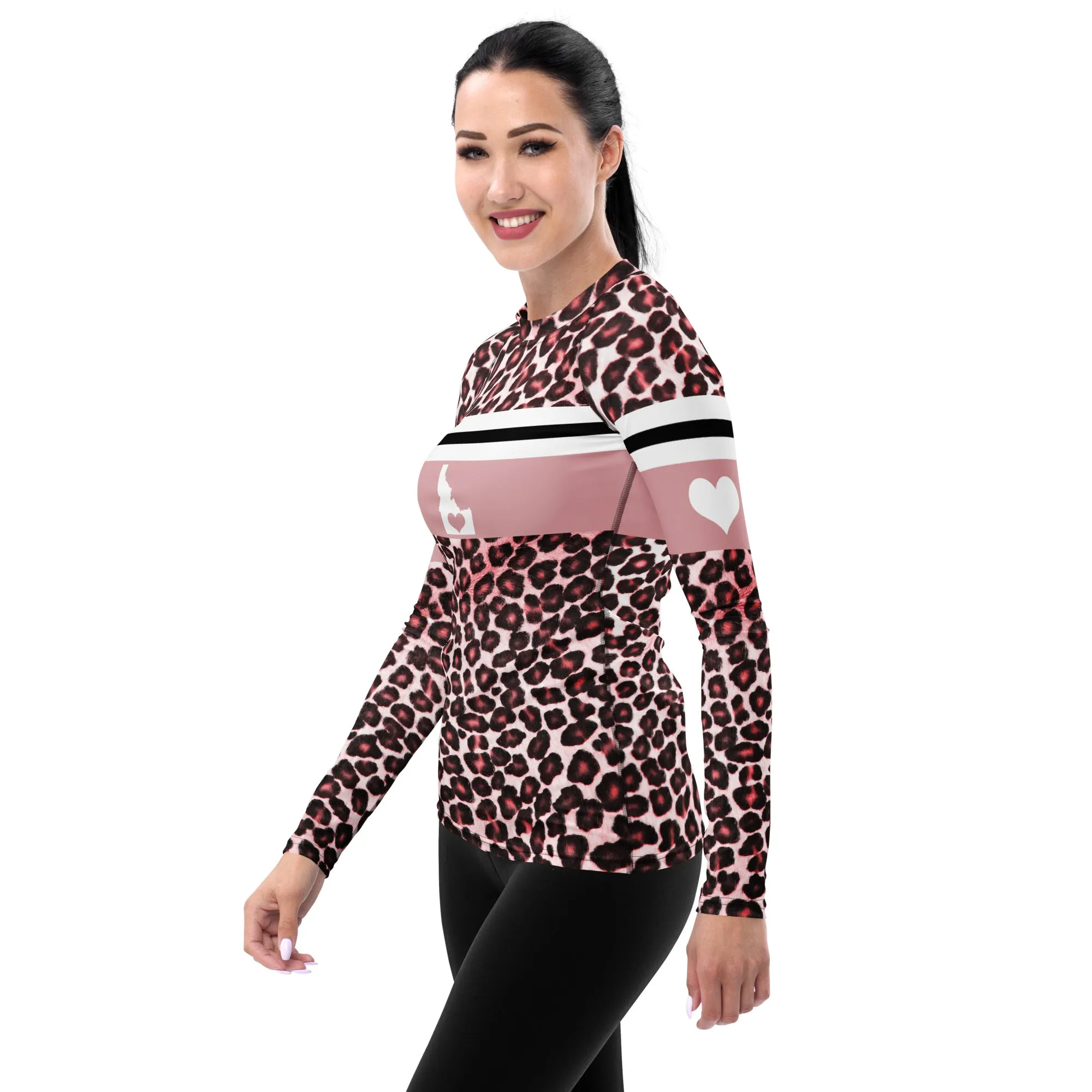 Love Idaho Pink Leopard Print Long Sleeve Top