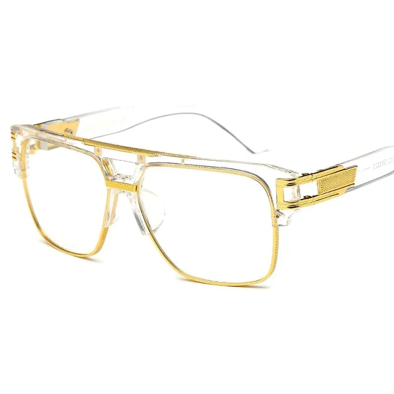 Luxury Men's Glamour Fashion Mirrored Retro Vintage Square Designer Shades Sunglasses