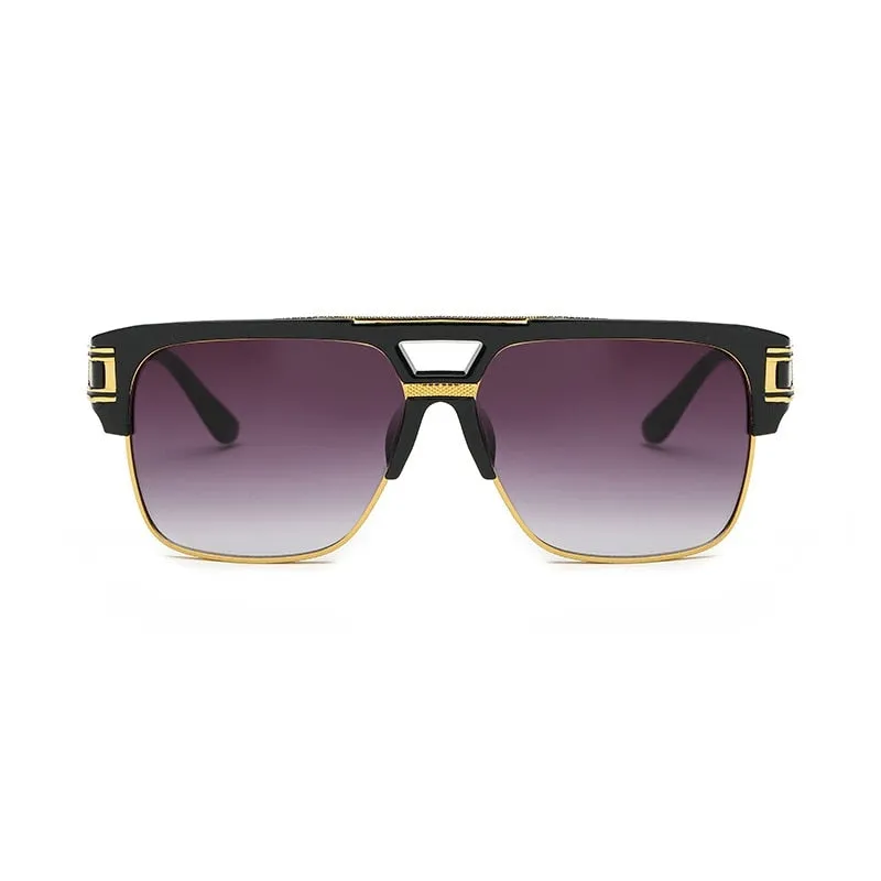 Luxury Men's Glamour Fashion Mirrored Retro Vintage Square Designer Shades Sunglasses