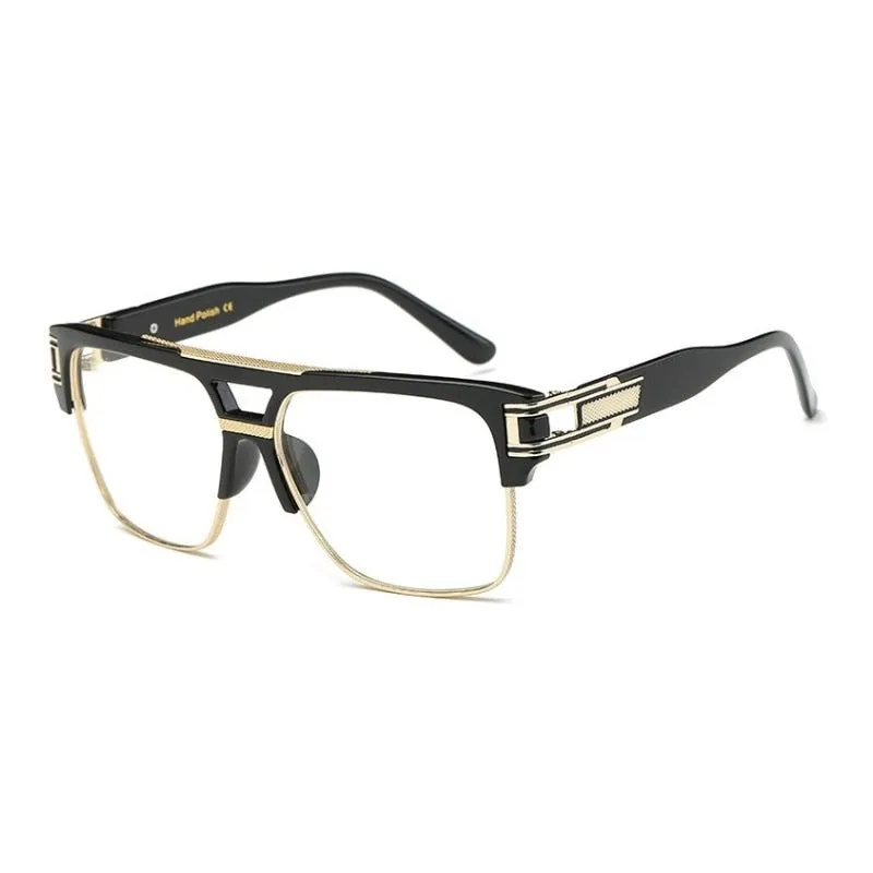 Luxury Men's Glamour Fashion Mirrored Retro Vintage Square Designer Shades Sunglasses