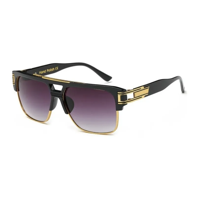 Luxury Men's Glamour Fashion Mirrored Retro Vintage Square Designer Shades Sunglasses