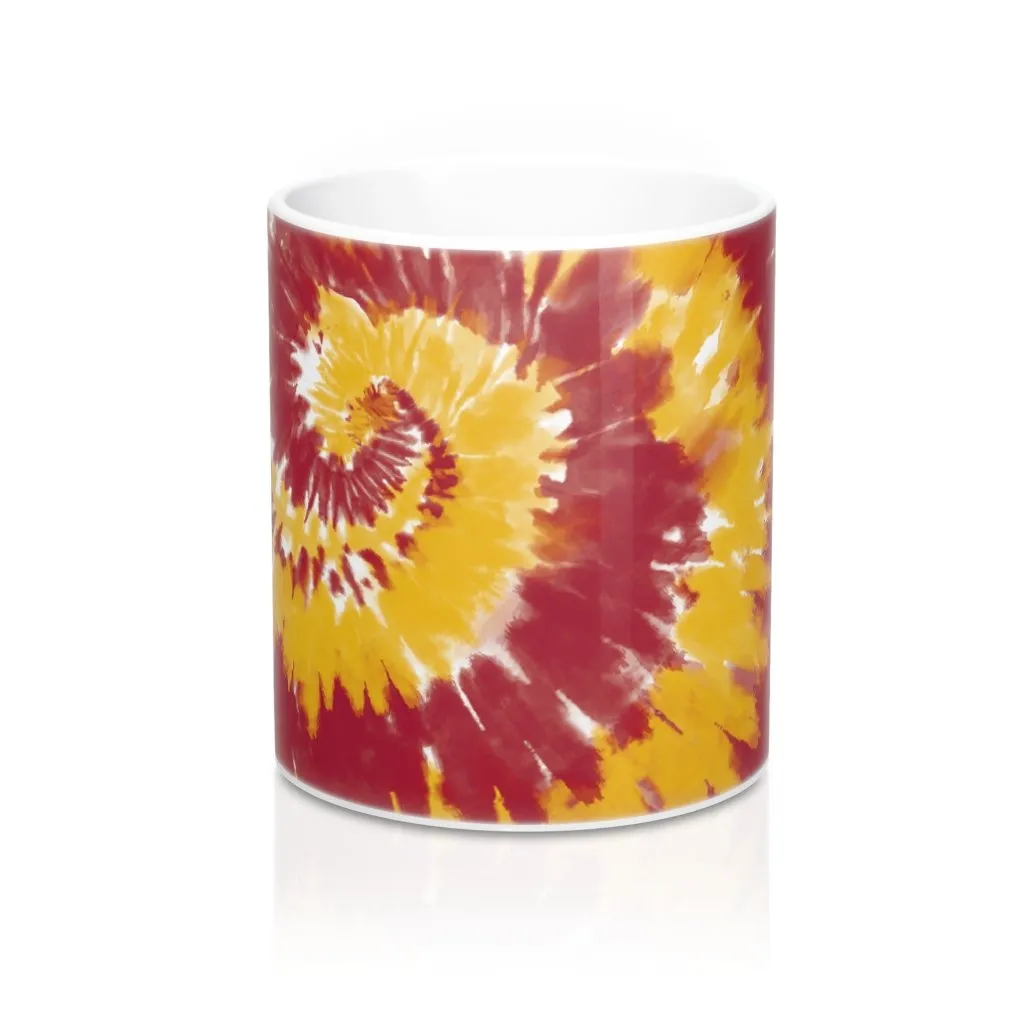 Maroon & Yellow Tie Dye Coffee Mug