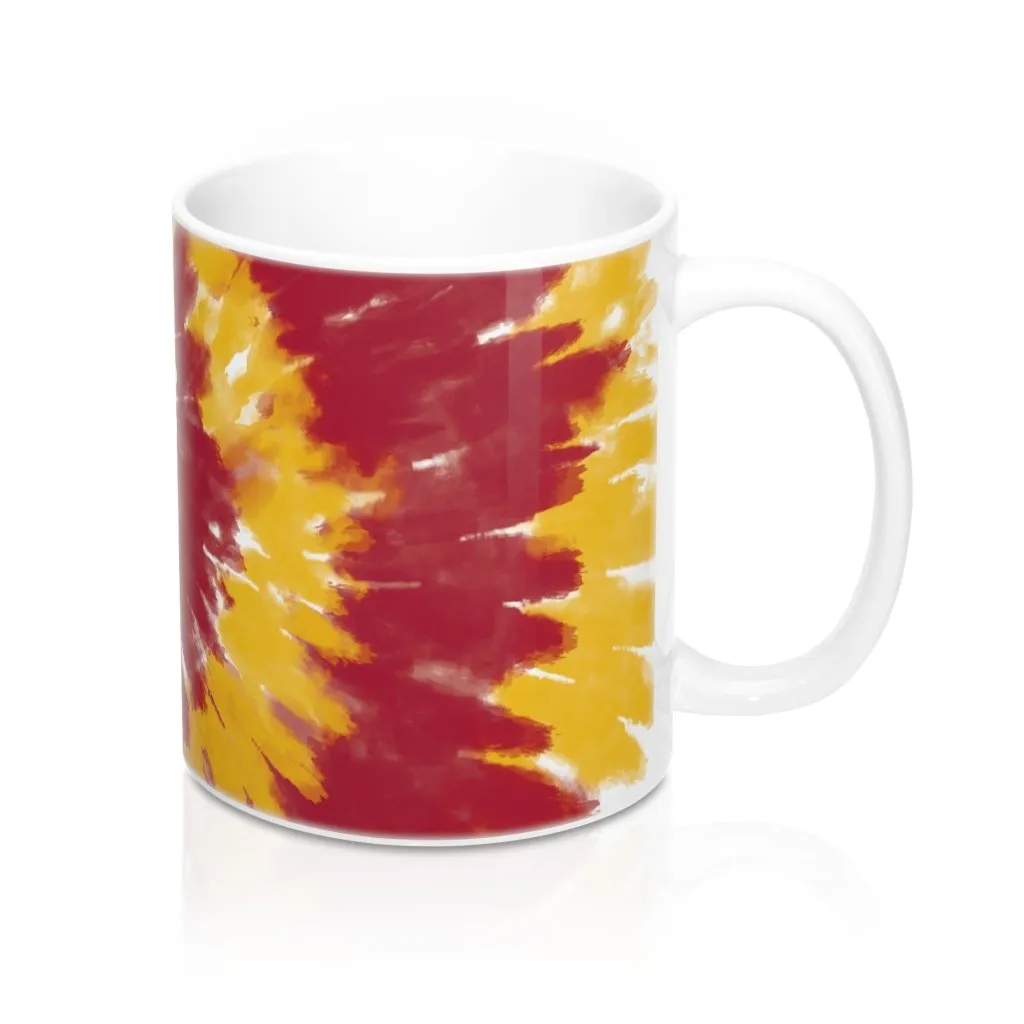 Maroon & Yellow Tie Dye Coffee Mug
