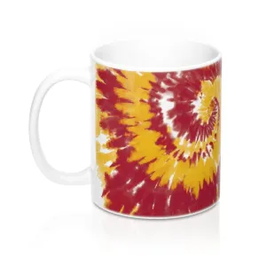 Maroon & Yellow Tie Dye Coffee Mug