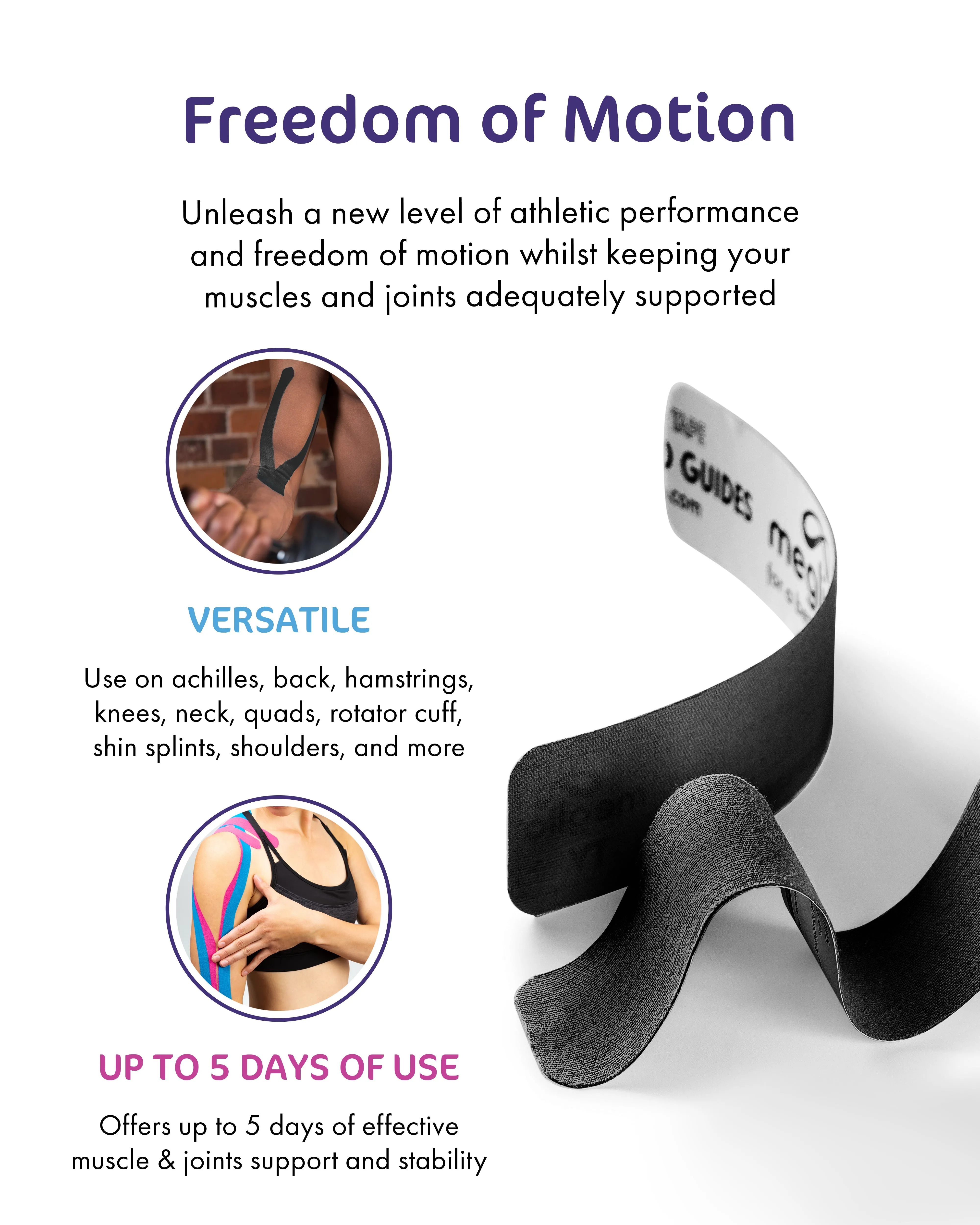 Meglio Kinesiology Tape 5m x 5cm (Uncut)