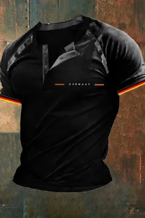 Men's Germany National Football Team Print Casual Top