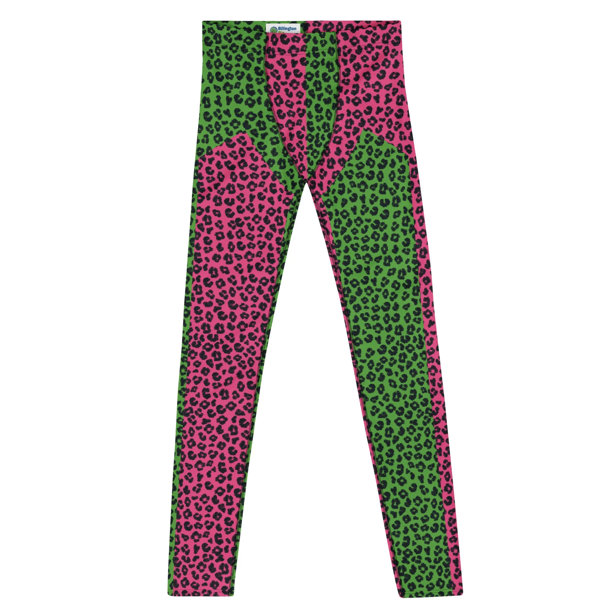 Mens Leggings, Green Leopard Skin