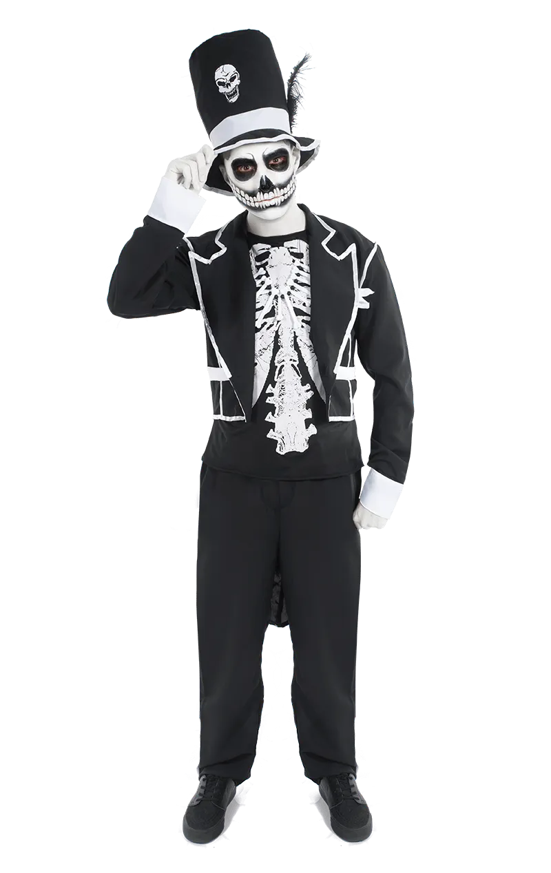 Mens Sophisticated Skeleton Costume