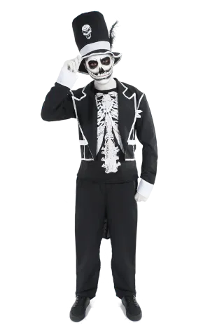 Mens Sophisticated Skeleton Costume