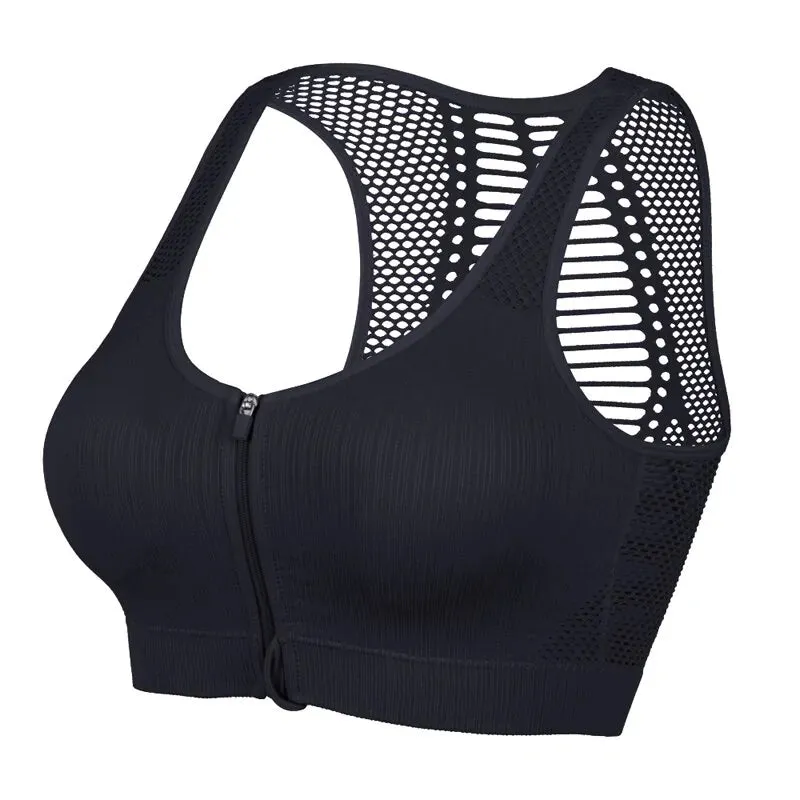 Mesh Openwork Push-Up Sports Bra