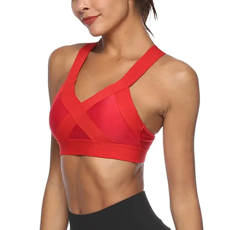 Mesh Openwork Push-Up Sports Bra