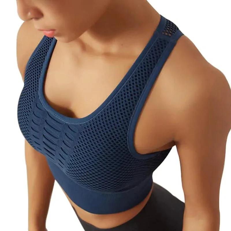 Mesh Openwork Push-Up Sports Bra