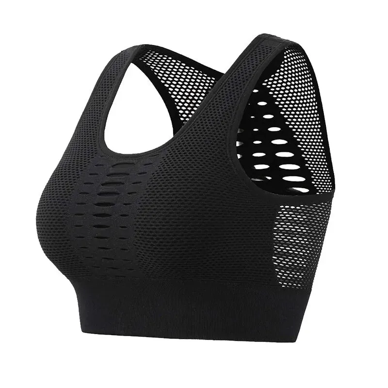 Mesh Openwork Push-Up Sports Bra