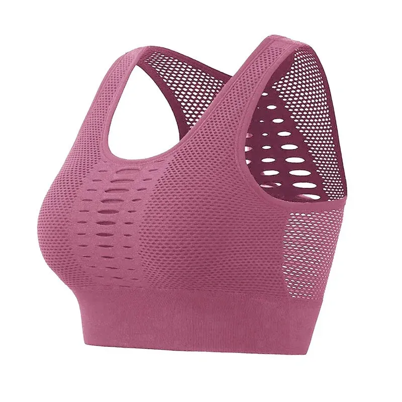 Mesh Openwork Push-Up Sports Bra