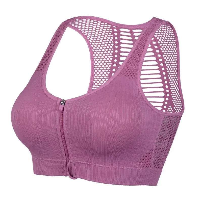 Mesh Openwork Push-Up Sports Bra