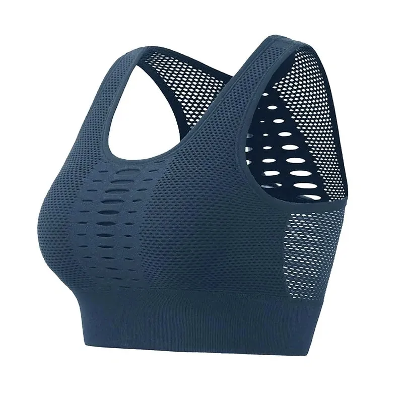 Mesh Openwork Push-Up Sports Bra