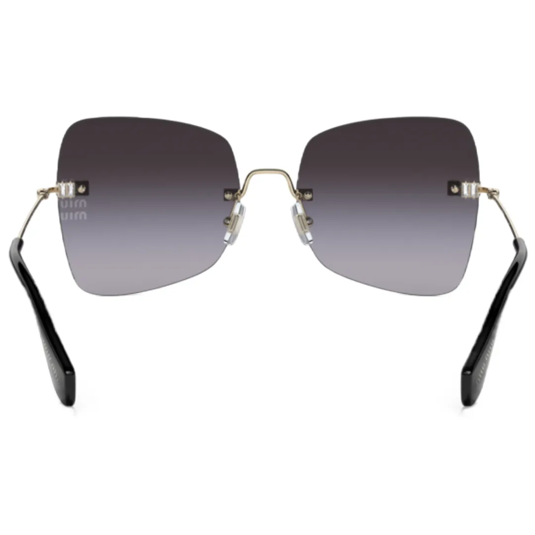 MIU MIU WOMENS SUNGLASSES GOLD/BLACK/CRYSTAL 0MU 50WS