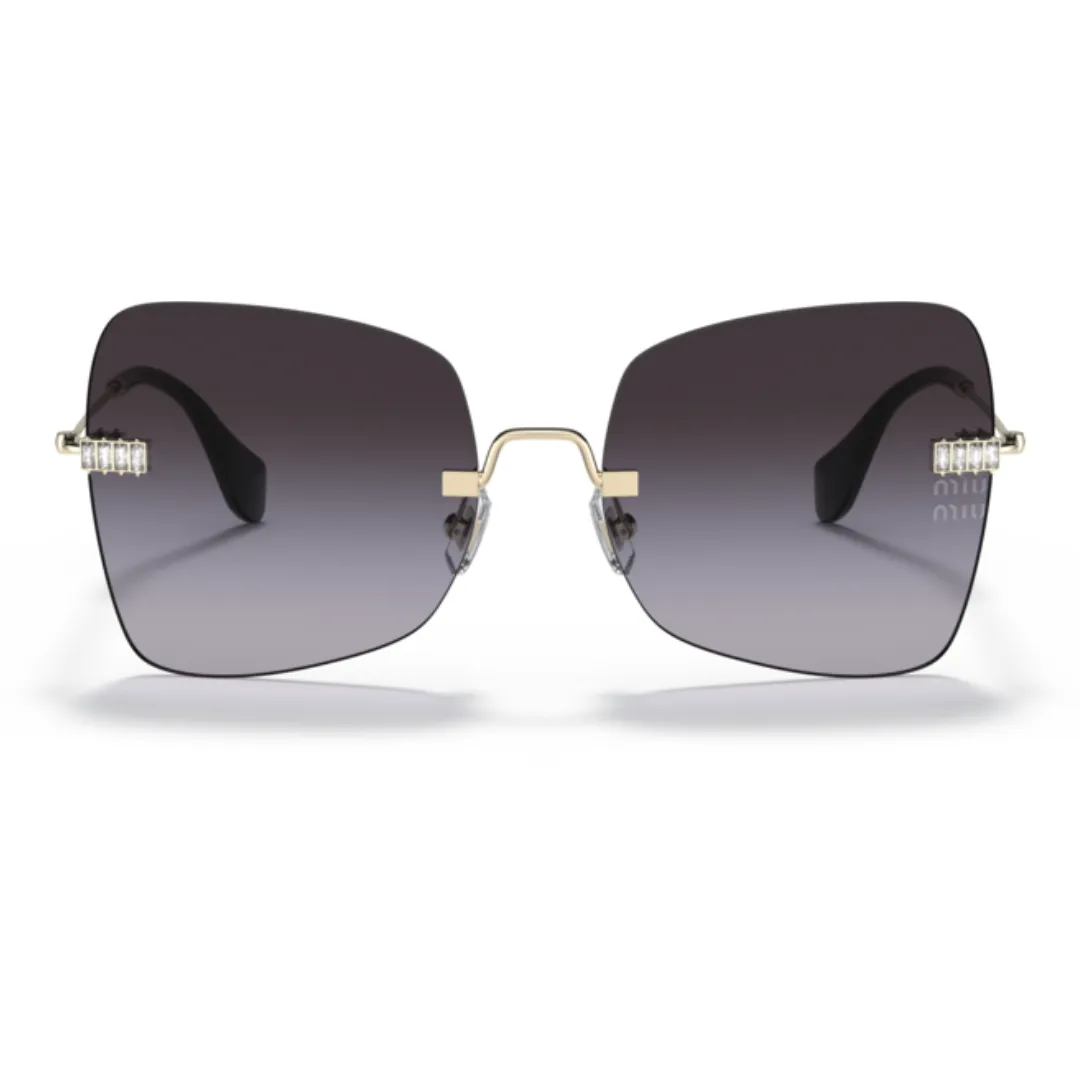 MIU MIU WOMENS SUNGLASSES GOLD/BLACK/CRYSTAL 0MU 50WS