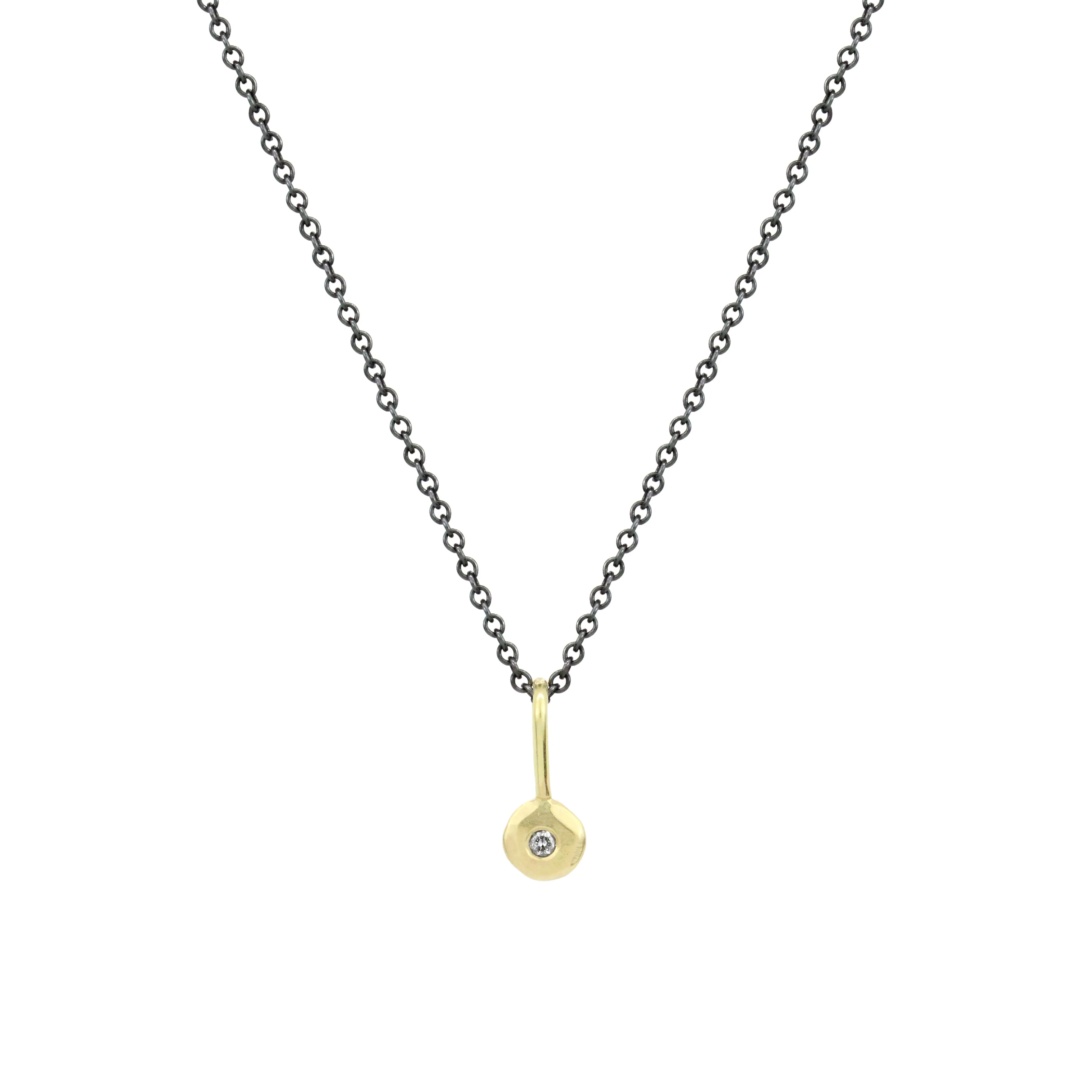 Mixed-Metal Diamond Pendant