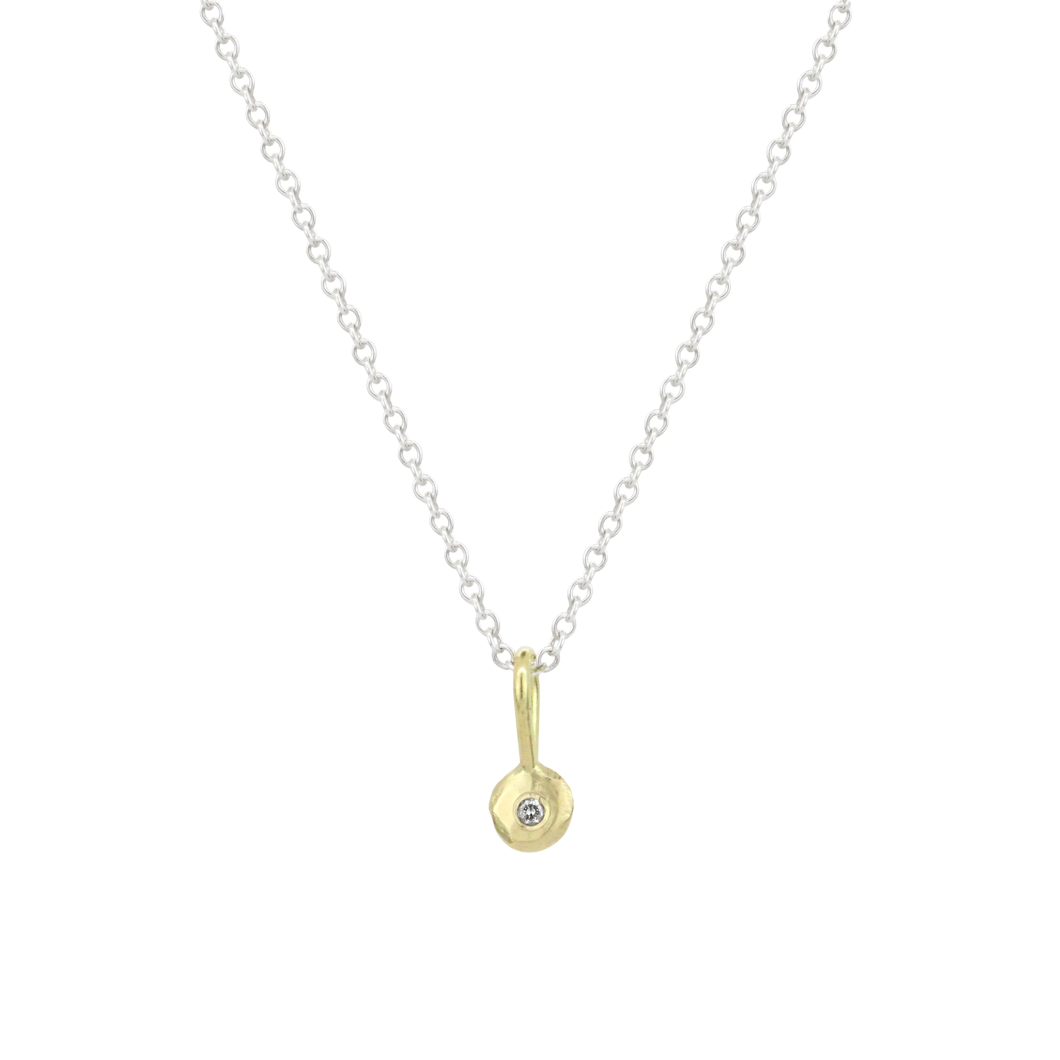 Mixed-Metal Diamond Pendant