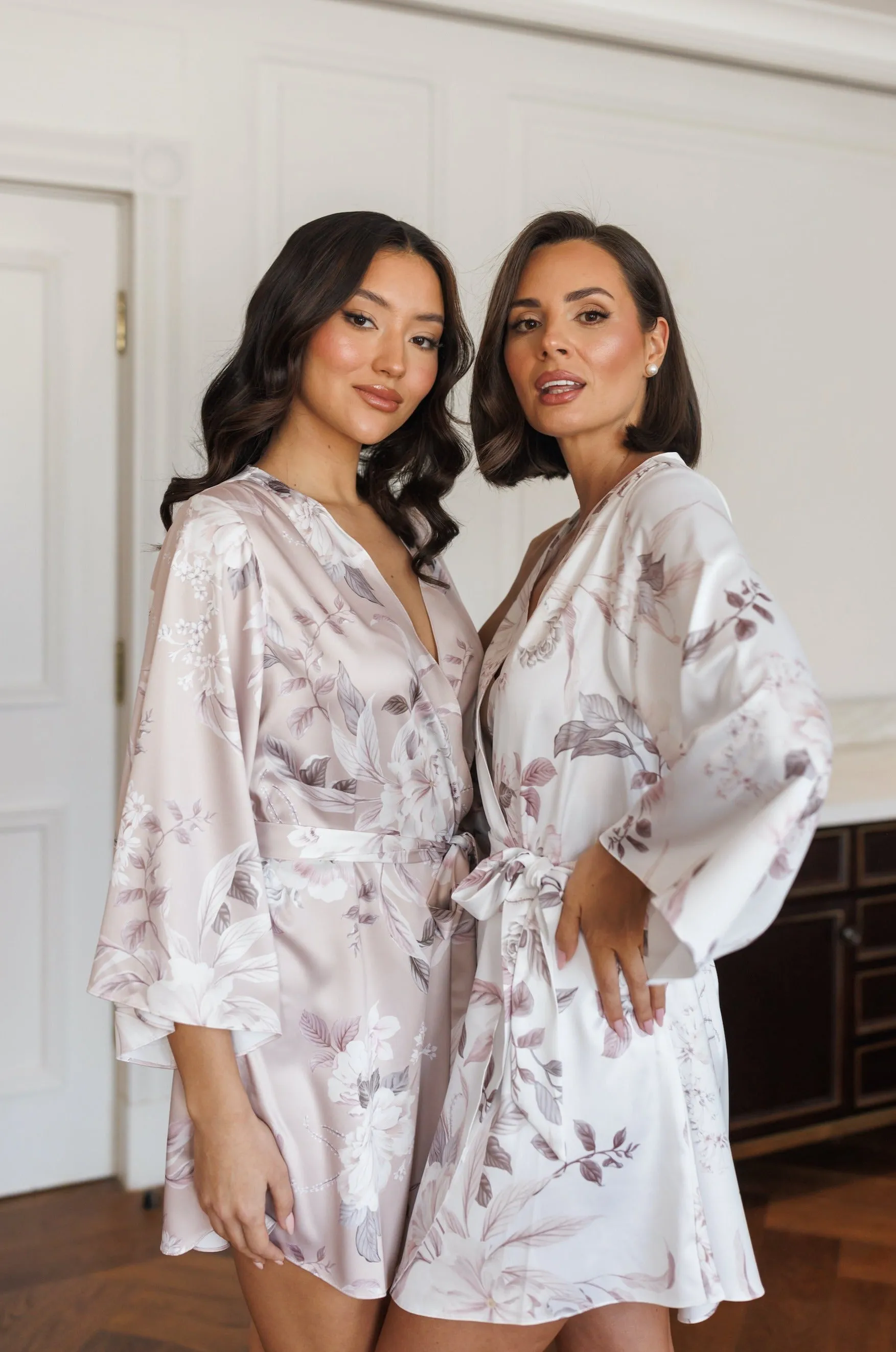 MJ Satin Floral Bridesmaid Robe