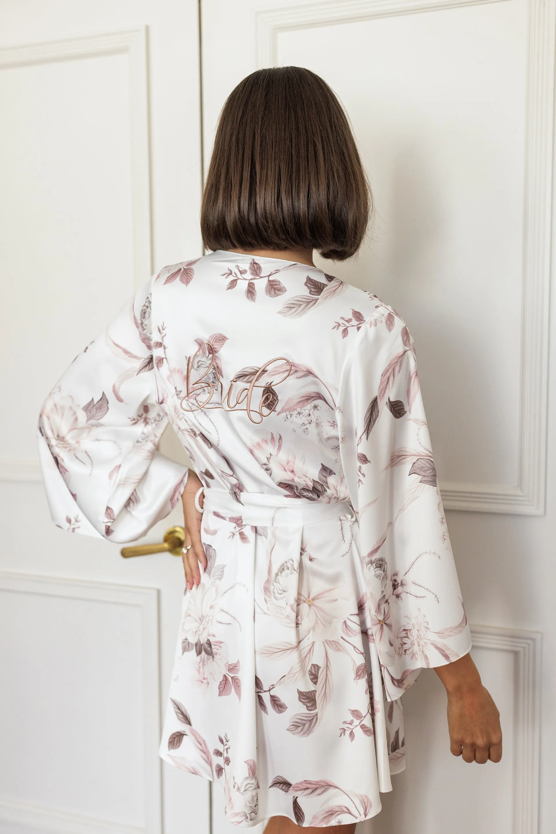 MJ Satin Floral Bridesmaid Robe