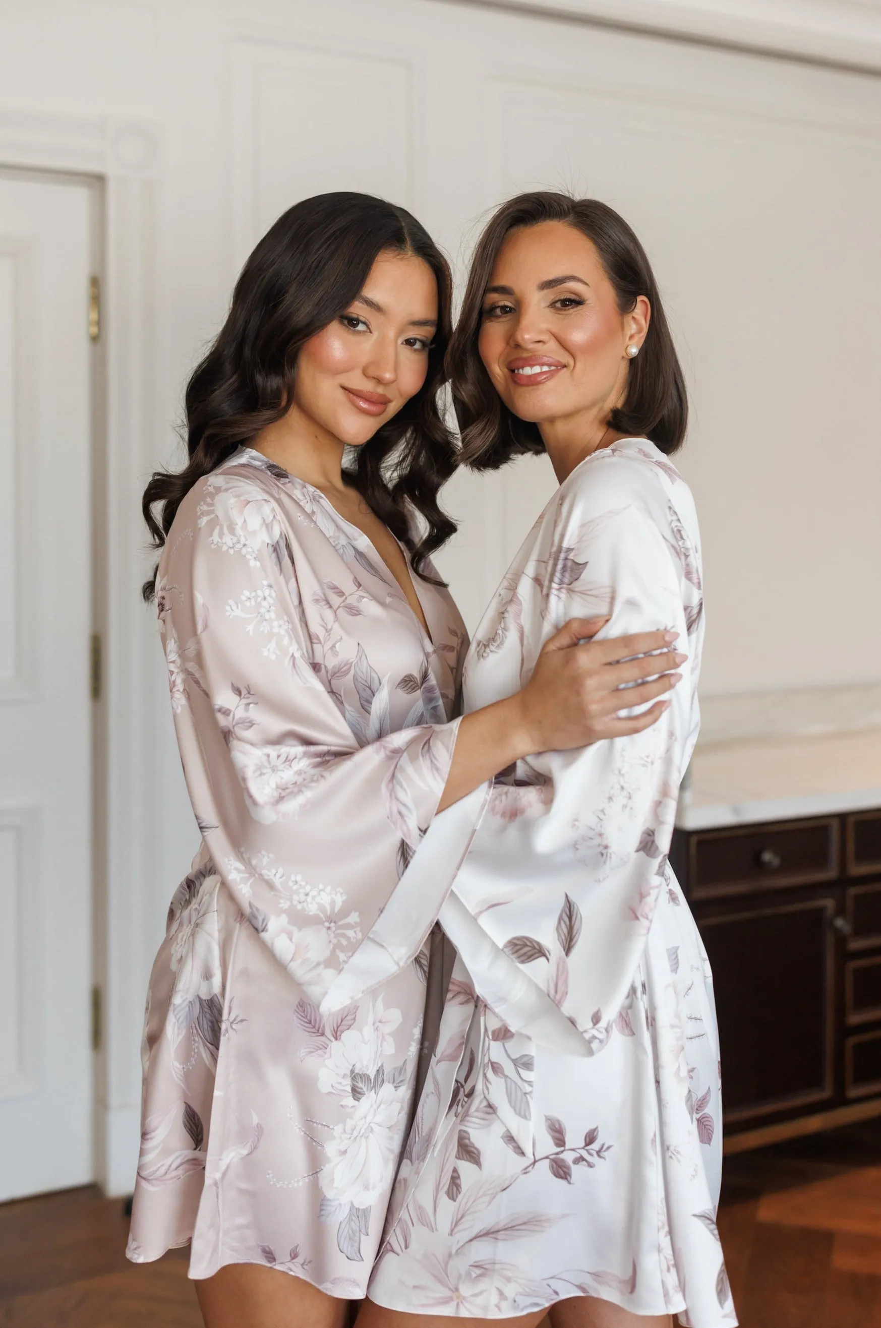 MJ Satin Floral Bridesmaid Robe