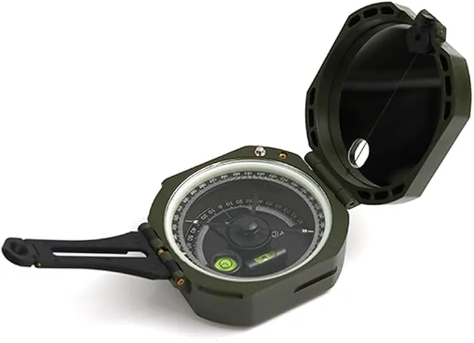 Multifunctional Compass for Hiking, Outdoor Survival,Camping with Distance Calculator,Mirror, Lensatic Sighting,Surveyors Foresters,Lightweight and Durable - Black