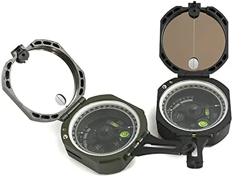 Multifunctional Compass for Hiking, Outdoor Survival,Camping with Distance Calculator,Mirror, Lensatic Sighting,Surveyors Foresters,Lightweight and Durable - Black