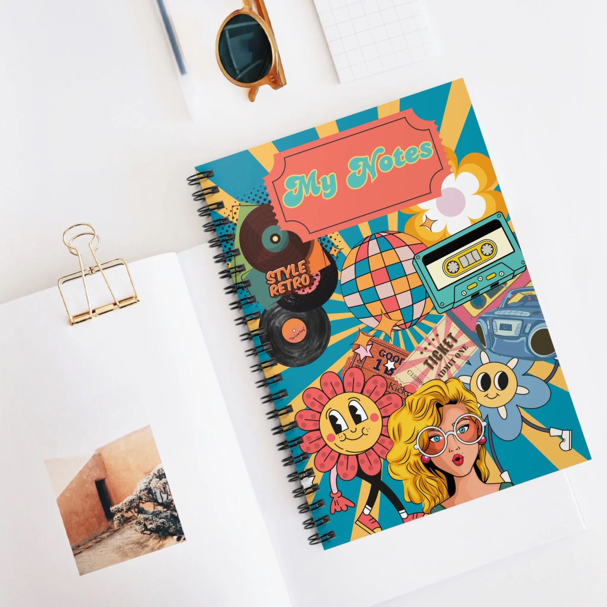 My Notes Retro Style Spiral Notebook - Ruled Line