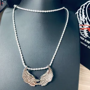 Necklace Long Style Stainless Steel Collection Color Silver - Power Wings By Jullye Giliberti