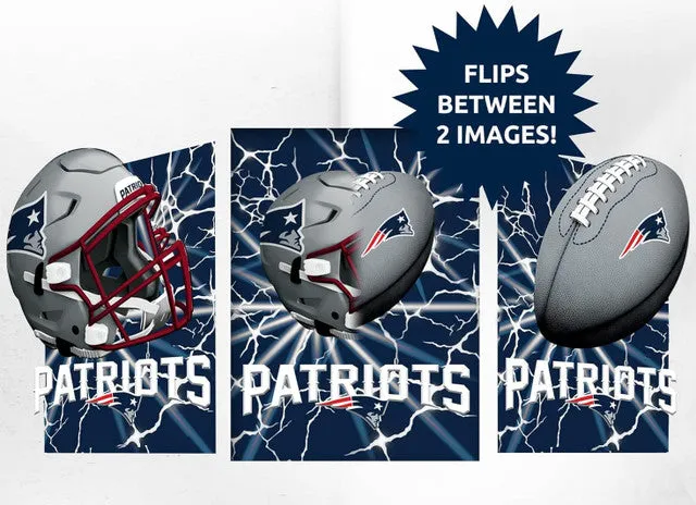 New England Patriots 3D Art Print 12x16 Lightning Flip