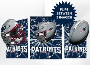 New England Patriots 3D Art Print 12x16 Lightning Flip