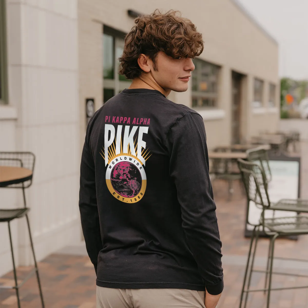 New! Pike Retro Worldwide Long Sleeve Tee