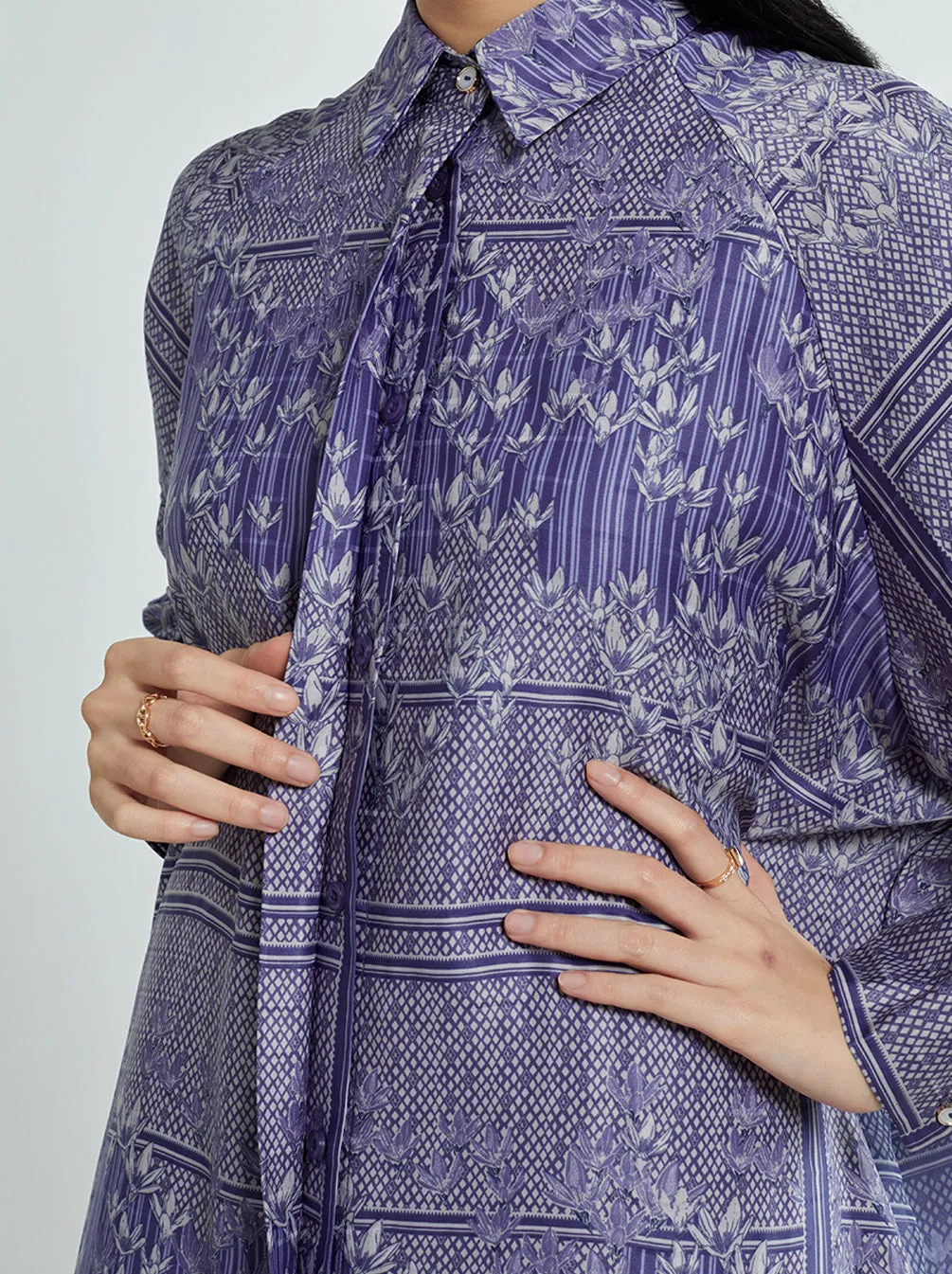 NIANA LAYERED TUNIC BLUE