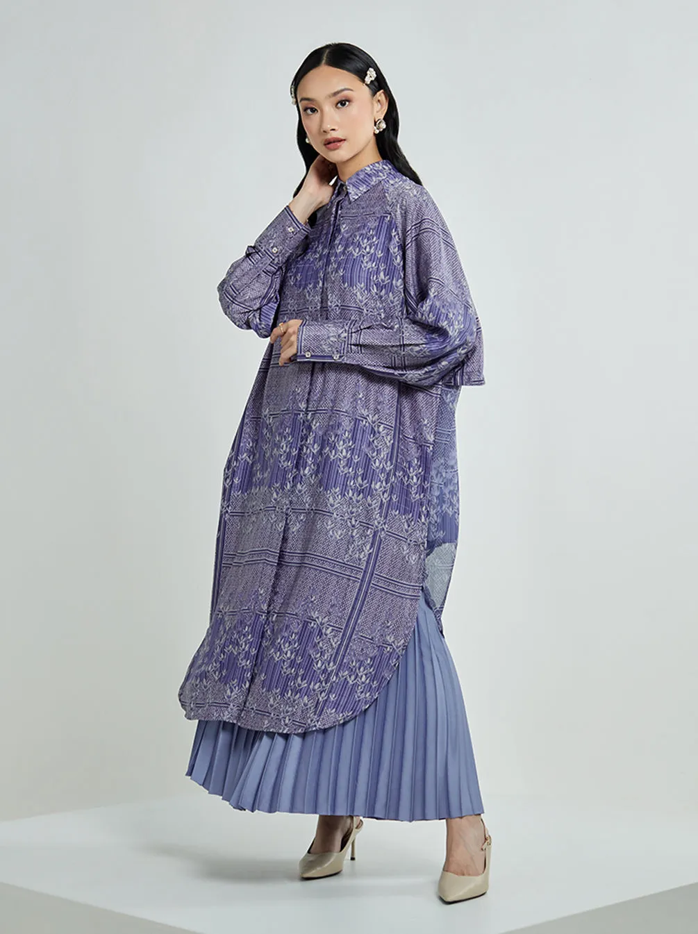 NIANA LAYERED TUNIC BLUE
