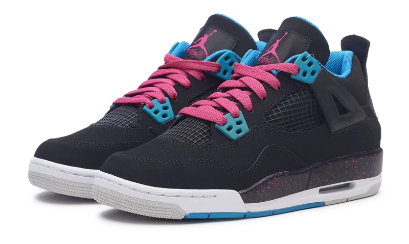 Nike Jordan 4 Retro Black Vivid Pink 2012 GS (487724-019) Youth Size 4Y-7Y