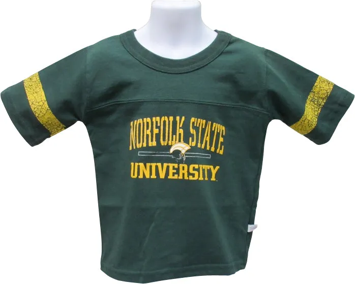 Norfolk State Stripe Sleeve Yoked Tee