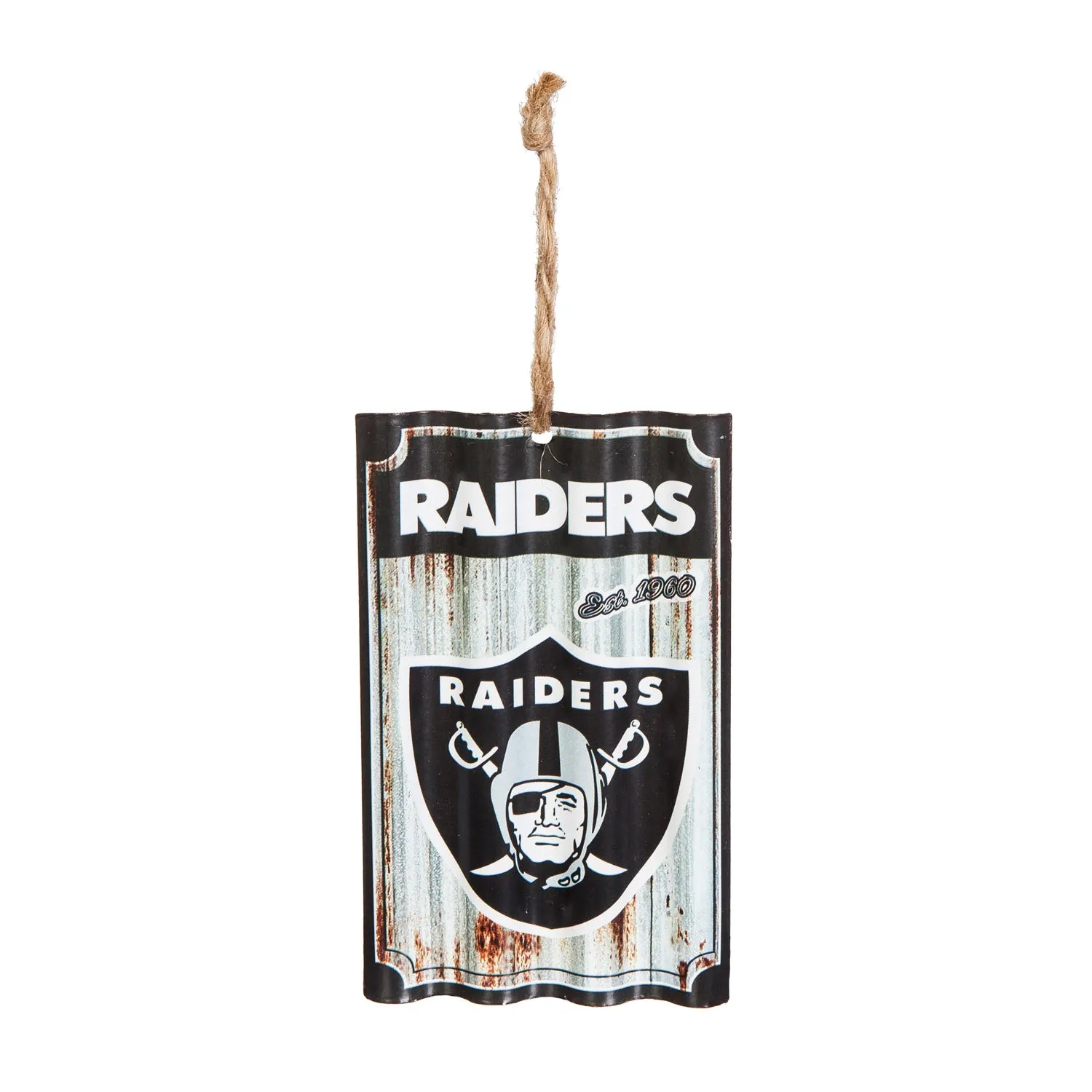 Oakland Raiders, Metal Corrugate Ornament,3ot3822mc