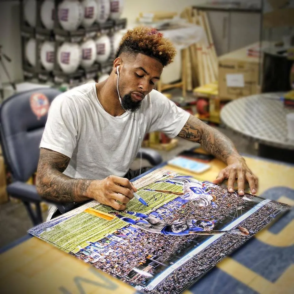 Odell Beckham Jr. Signed Metallic Paper 20 x 24 Photograph Steiner LE 113/113