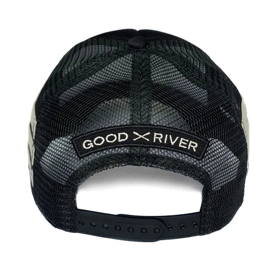 Ohio Retro Foam Striped Trucker - Black