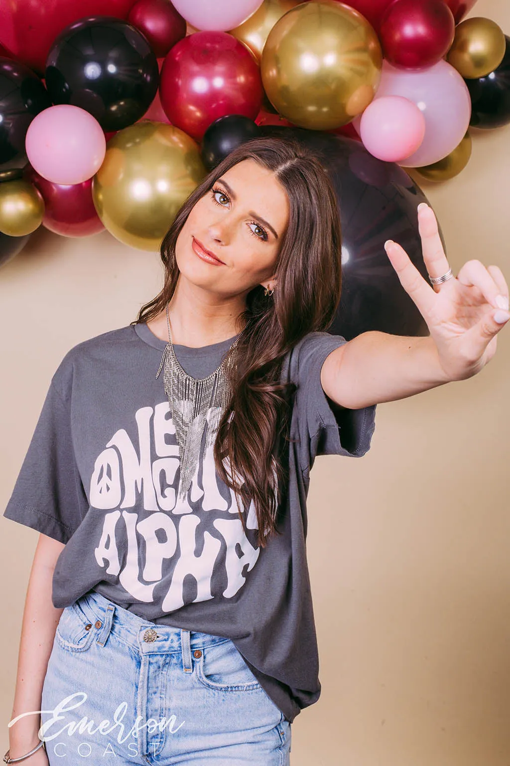 Omega Phi Alpha Peace Sign Tee